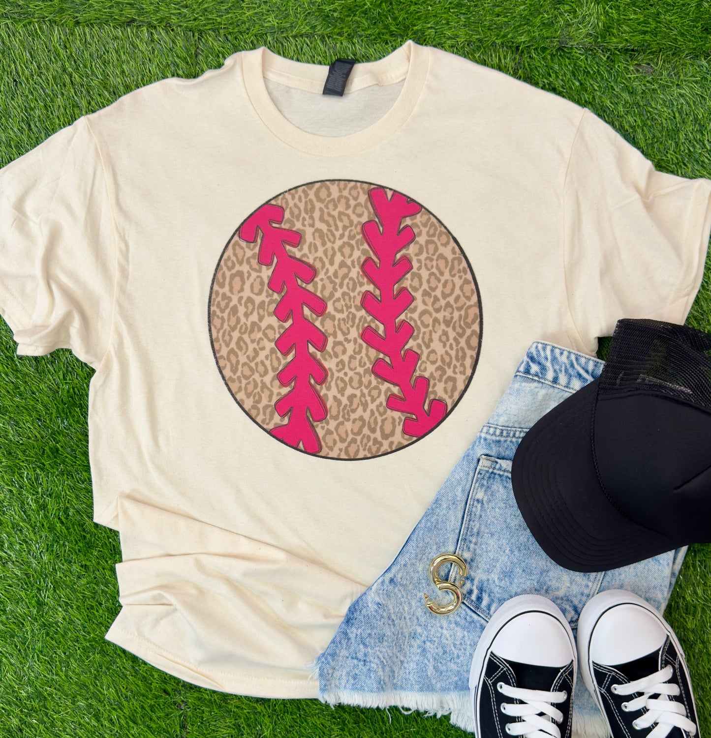Leopard Softball or Baseball Tee