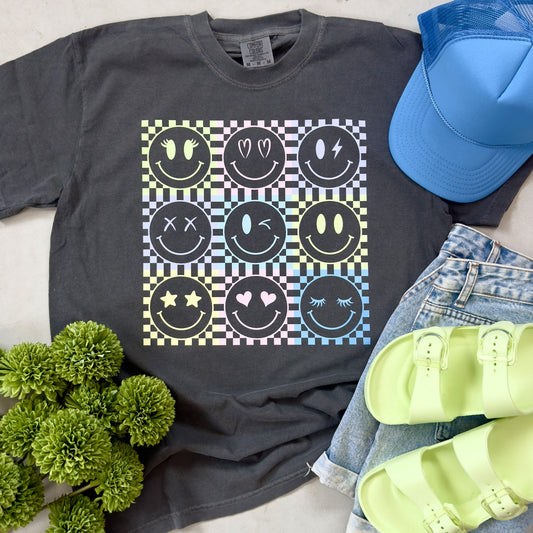 Smiley Checkerboard Tee