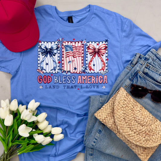 God Bless America Bows Tee
