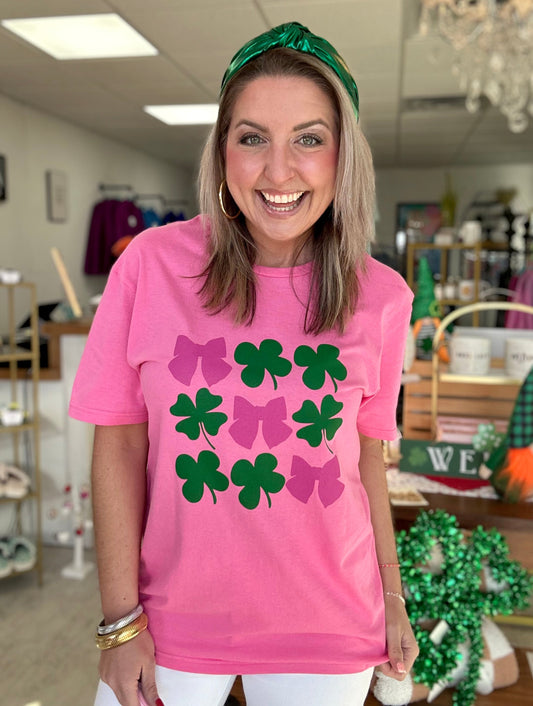 shamrock bow tee