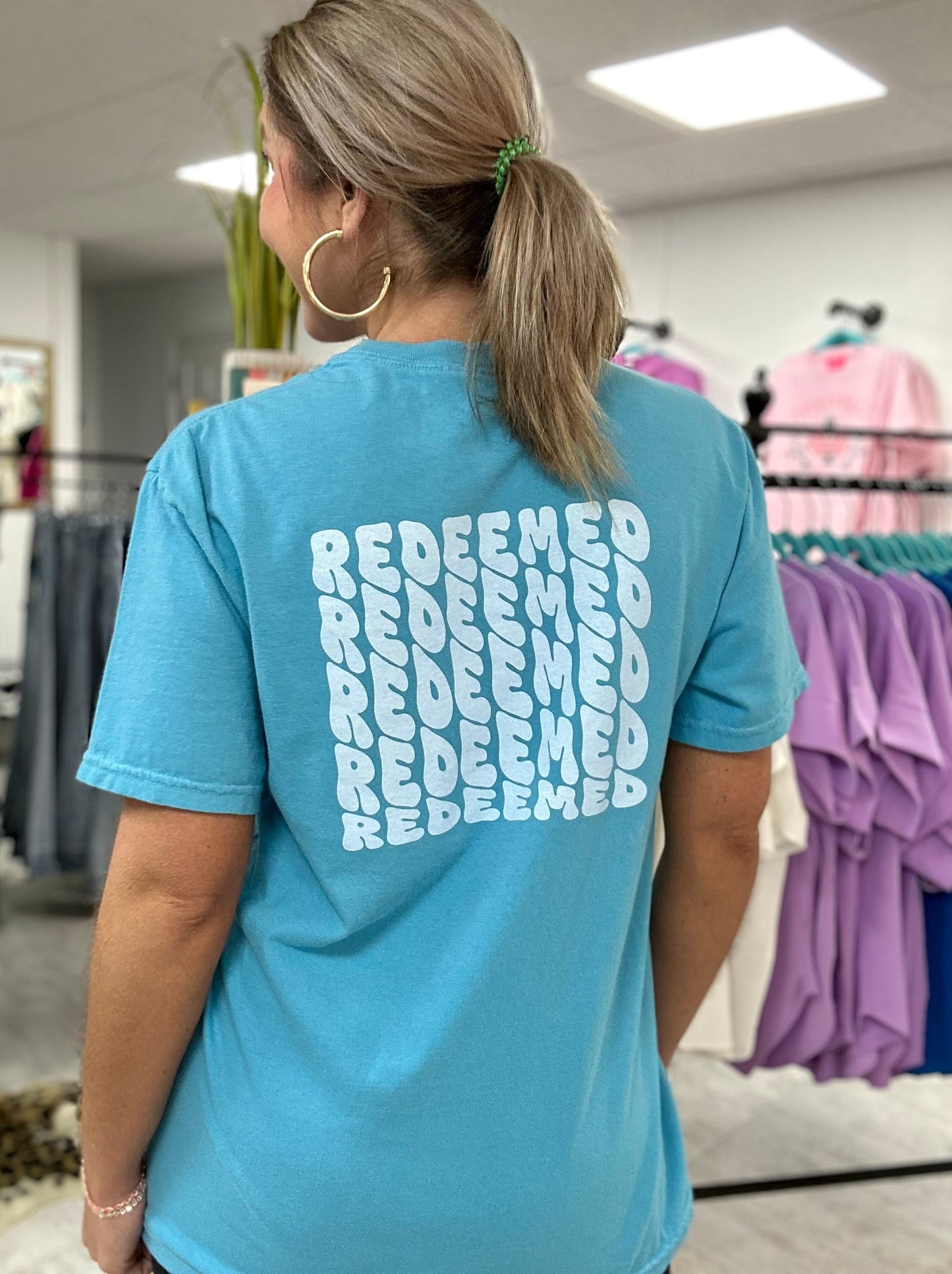 redeemed pocket tee | sapphire