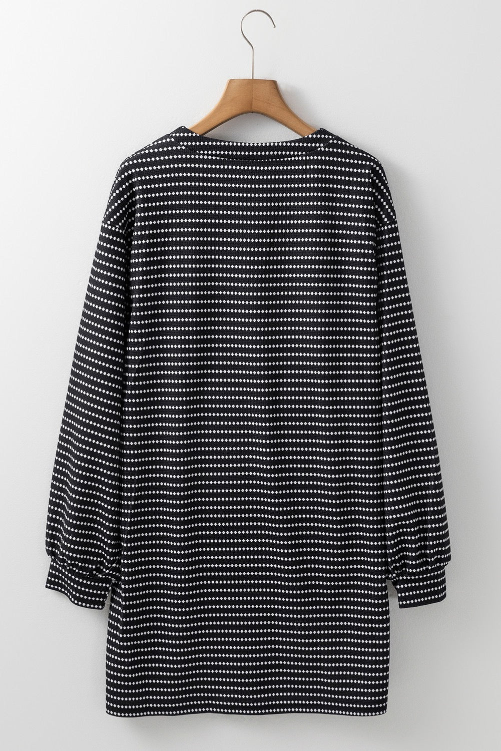 Black Striped Shift Dress December.