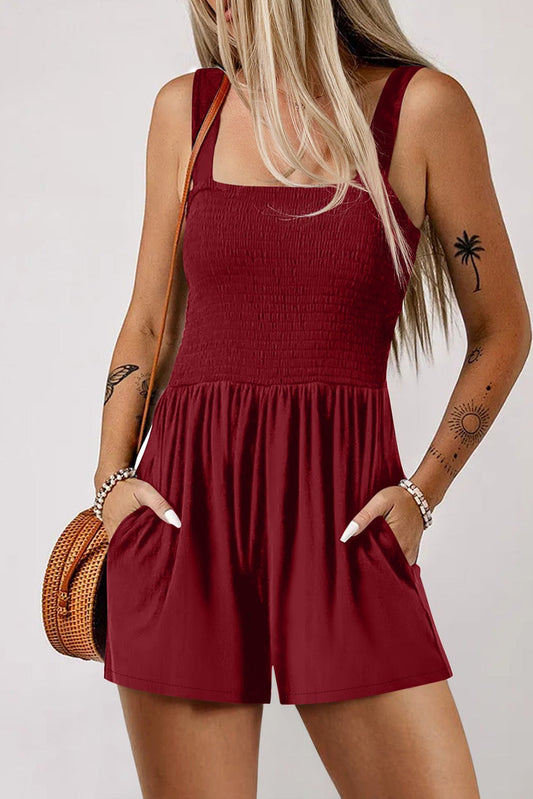 Burgundy Smocked Romper May.