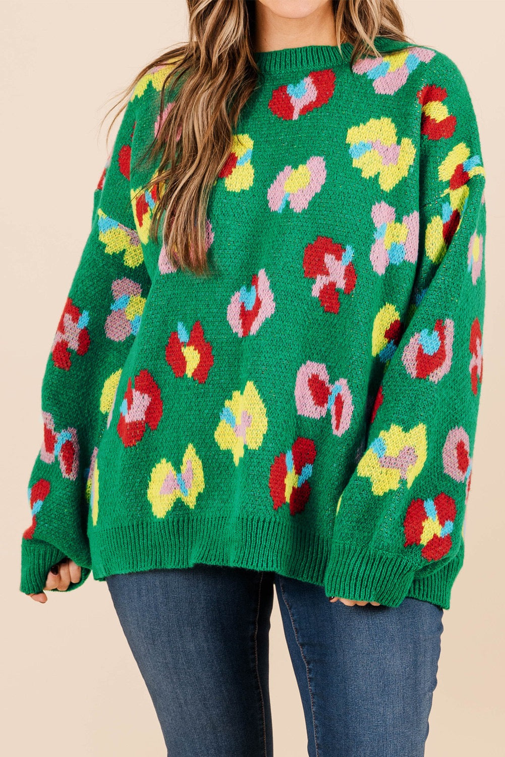 Green Leopard Plus Size Sweater December.