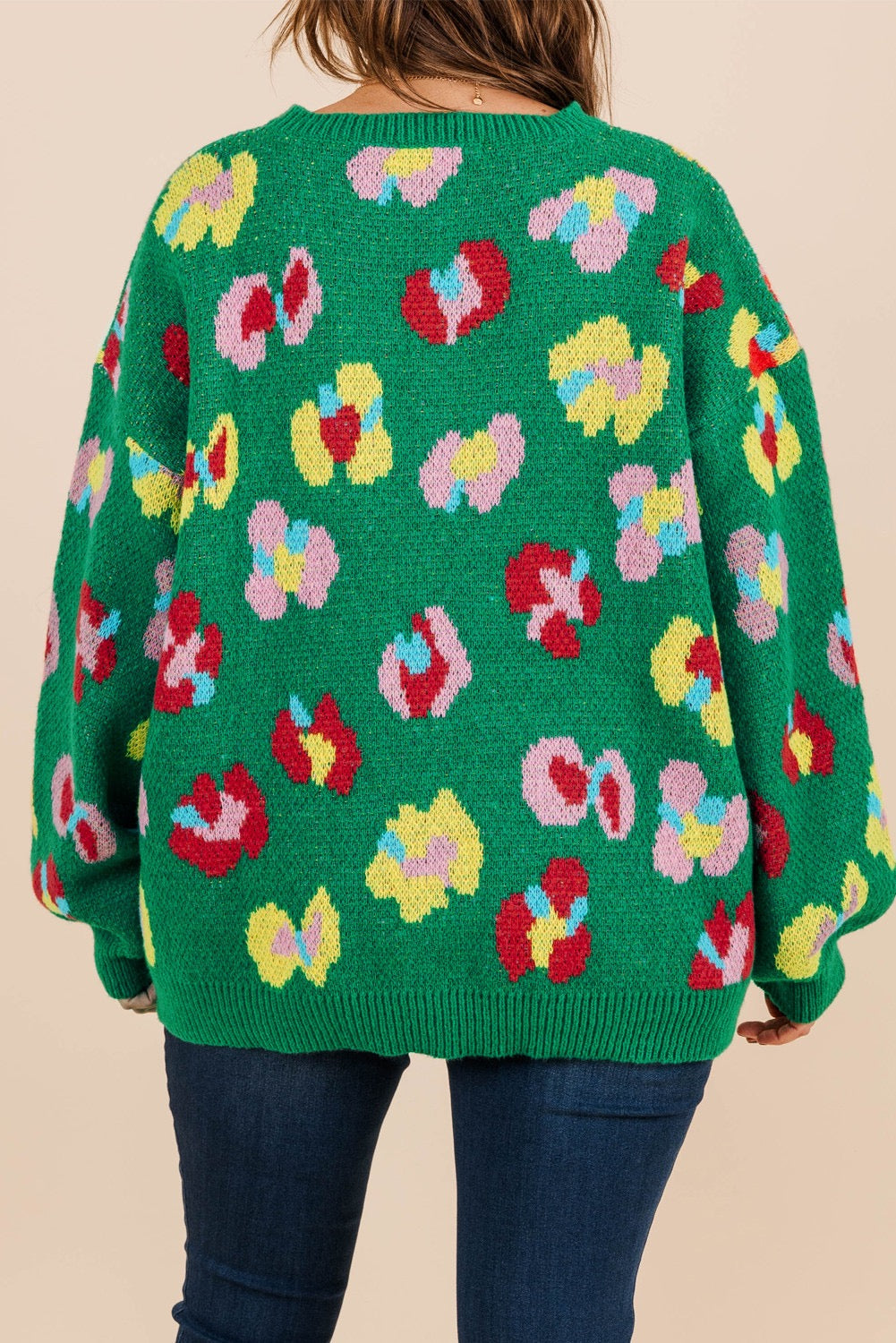 Green Leopard Plus Size Sweater December.