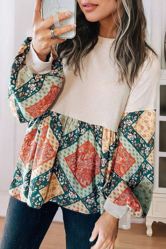 Geometric Patchwork Crewneck RTS