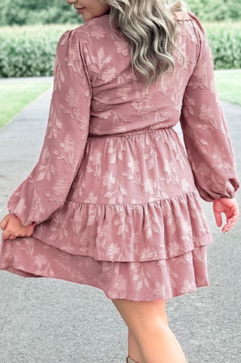 Dusty Pink Floral Plus Size Dress December.