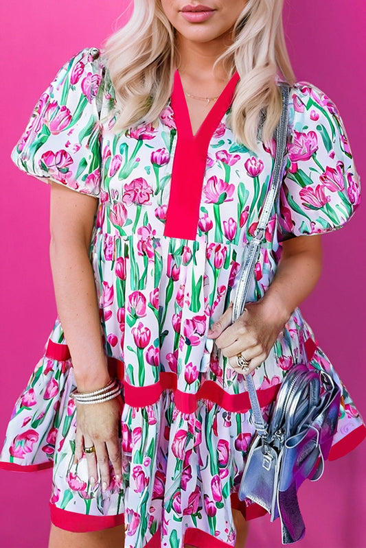 Rose Red Tulip Dress RTS