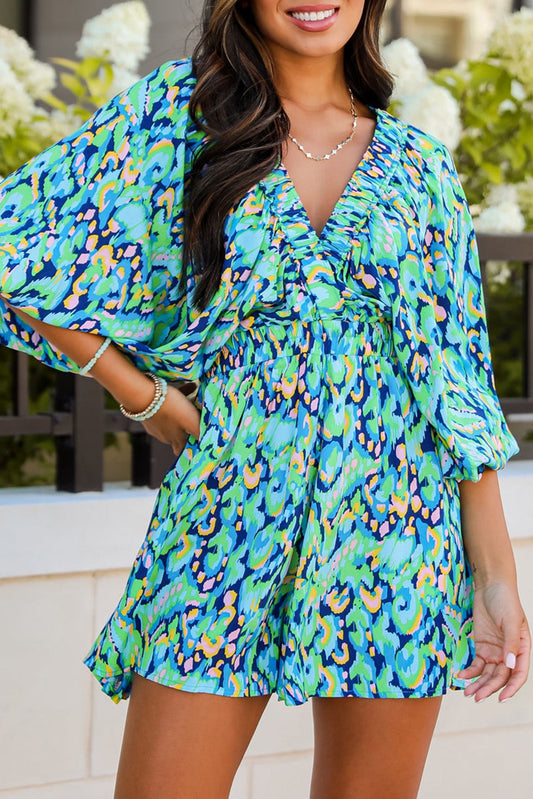Teal Abstract Romper LT