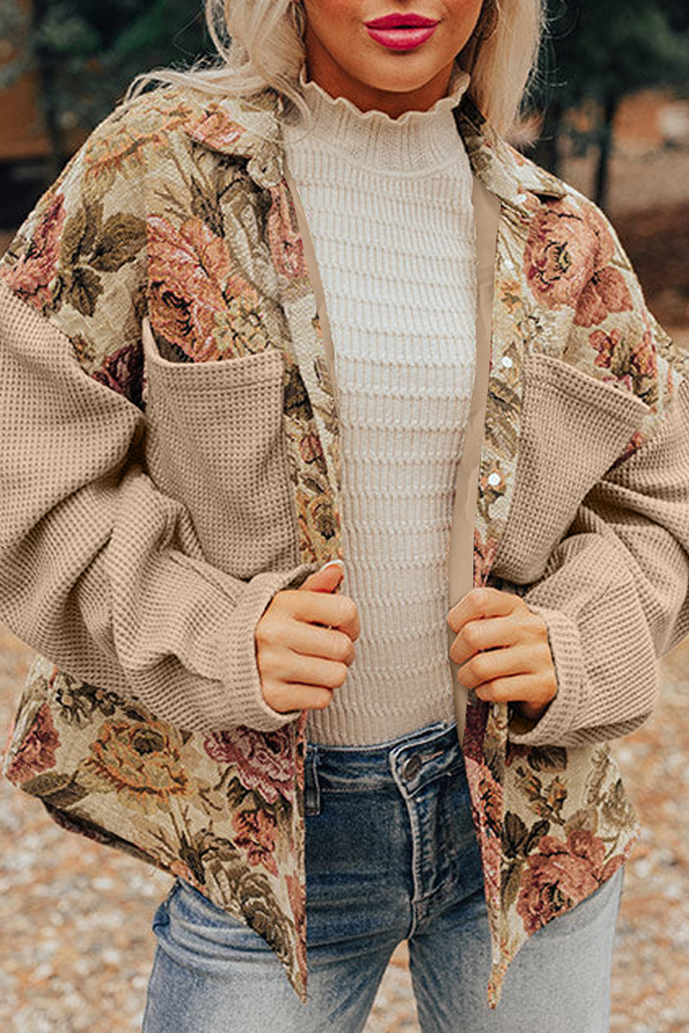 Khaki Floral Patchwork Jacket LT