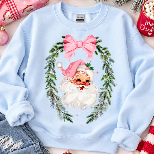 Sweet Santa Wreath Sweatshirt or Tee