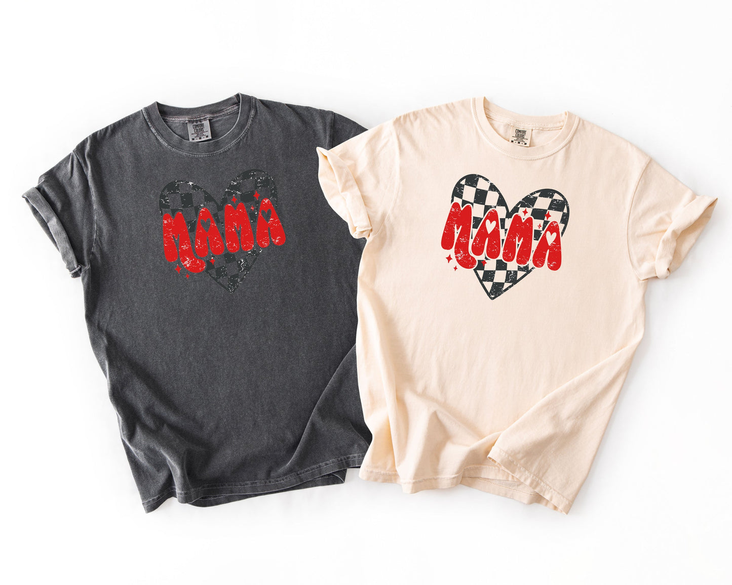 Mama Checkered Heart | Graphic Tee | Valentines Shirt