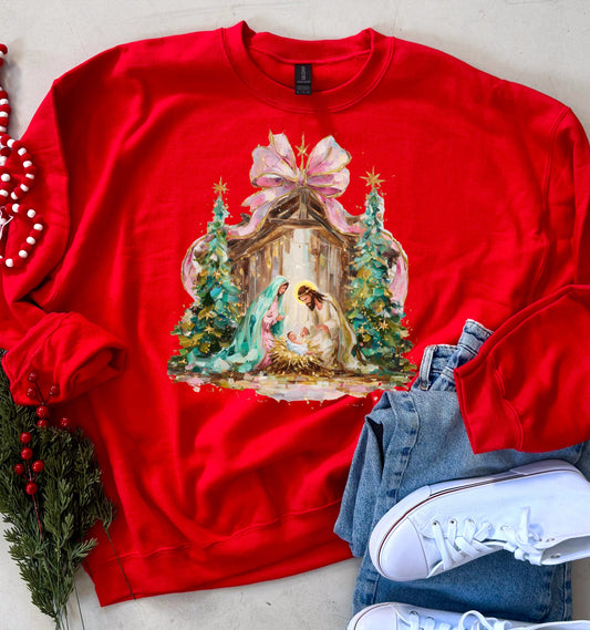 Painted Nativity Sweatshirt or Tee