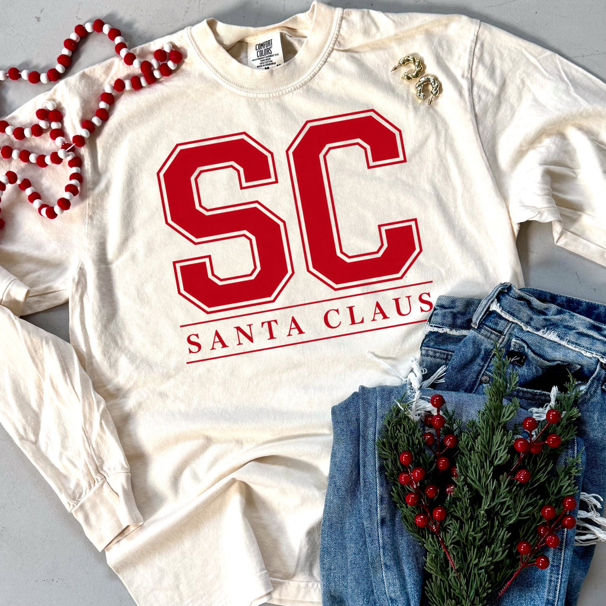 Santa Claus Jersey Tee, Long Sleeve or Sweatshirt