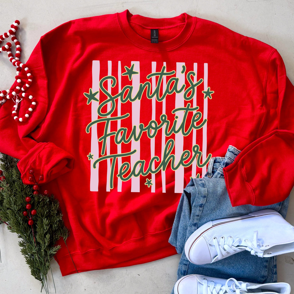 Santa’s Favorite Teacher Tee or Sweatshirt