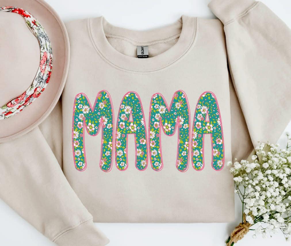 Dark Green Mama Flowers Sweatshirt