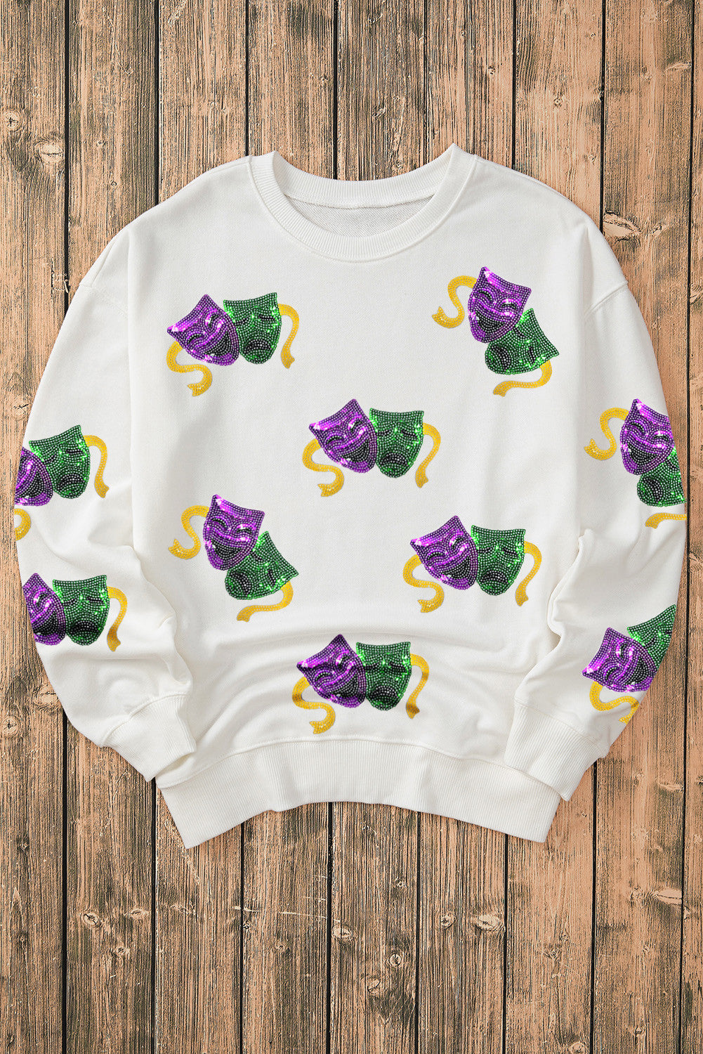 Sequin Mardi Gras Sweatshirt December.