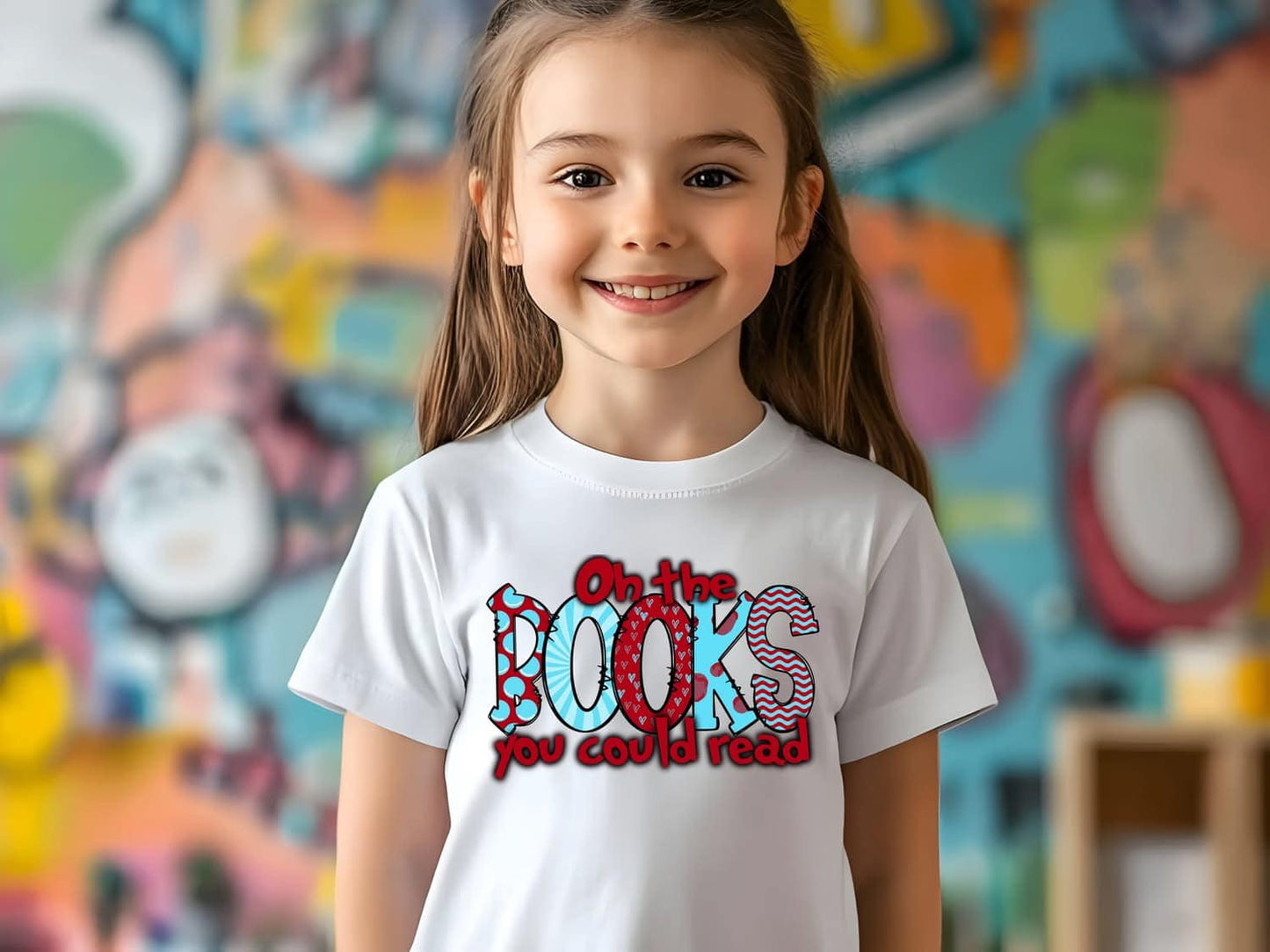 Oh the Books you could read kids t-shirt