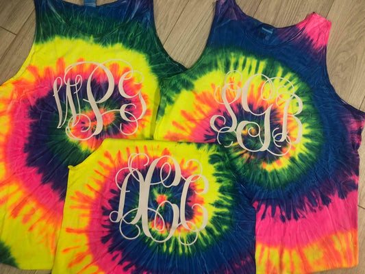 Tie Dye Unisex Monogram Tank