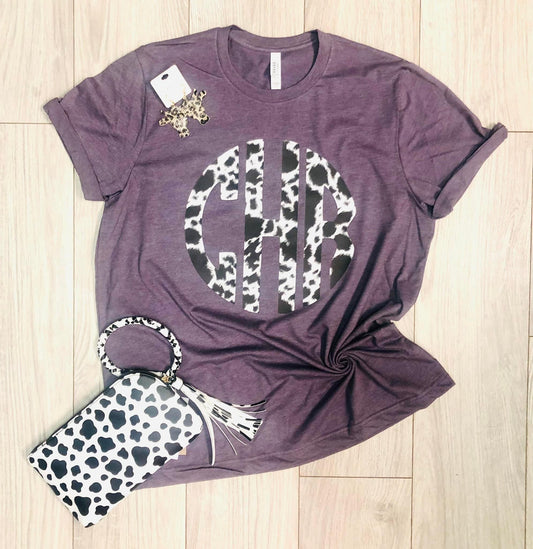 Cow Print Monogram Tee