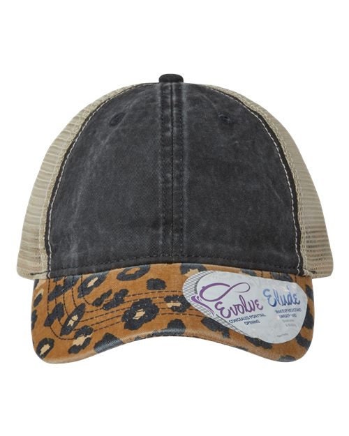 Women's Animal Print Mesh Back Cap - Ponytail