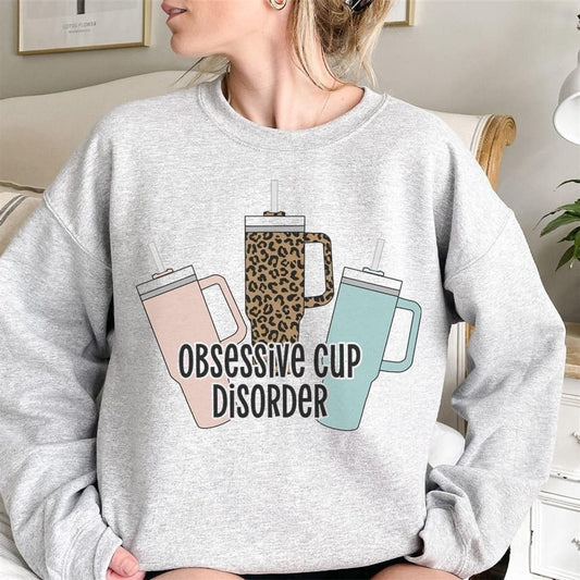 Obsessive Cup Disorder Ash Grey Gildan Sweatshirt